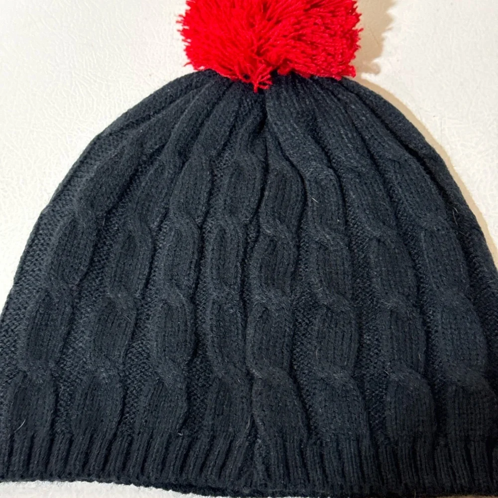 Boston Red Sox Black Knit Pom Beanie with Red Pom